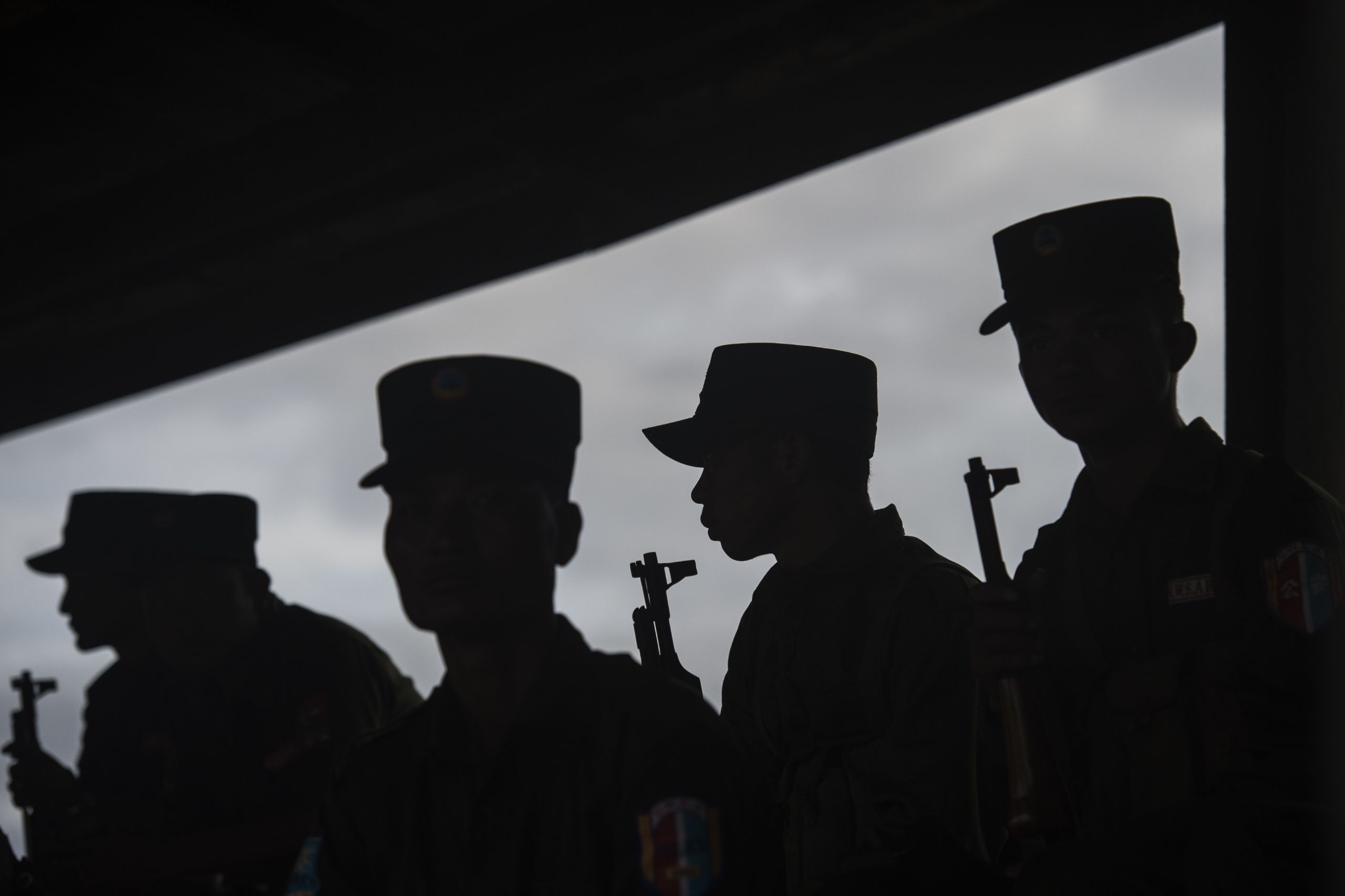 Members of UWSA (United Wa State Army) in Poung Par Khem, near the Thai and Myanmar border on June 26, 2017.