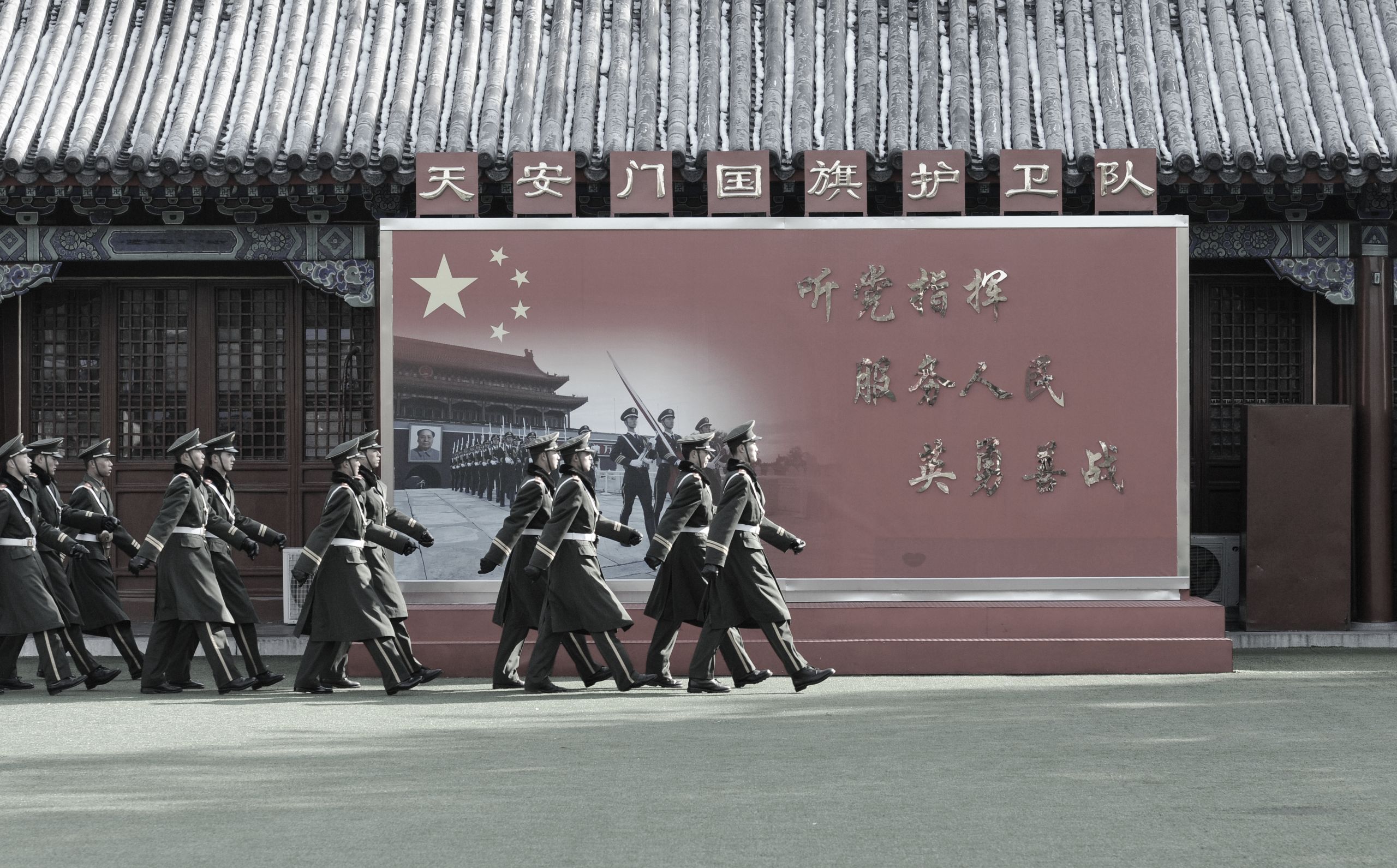 Soldiers patrol in Tiananmen area ahead of China's 18th National Congress on November 6, 2012 in Beijing, China. (Photo by Hung Chung Chih / Shutterstock.com)