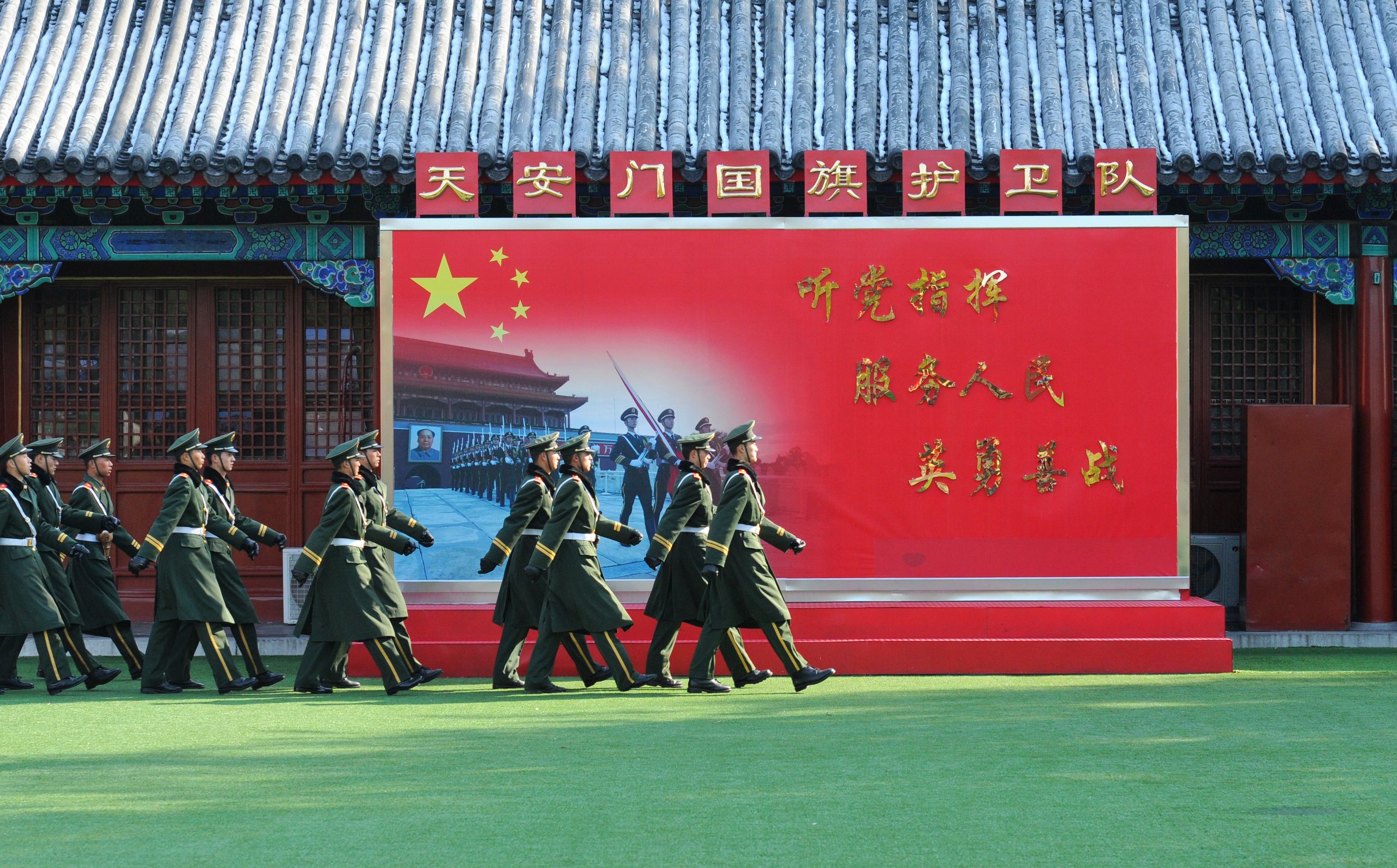 Soldiers patrol in Tiananmen area ahead of China's 18th National Congress on November 6, 2012 in Beijing, China. (Photo by Hung Chung Chih / Shutterstock.com)
