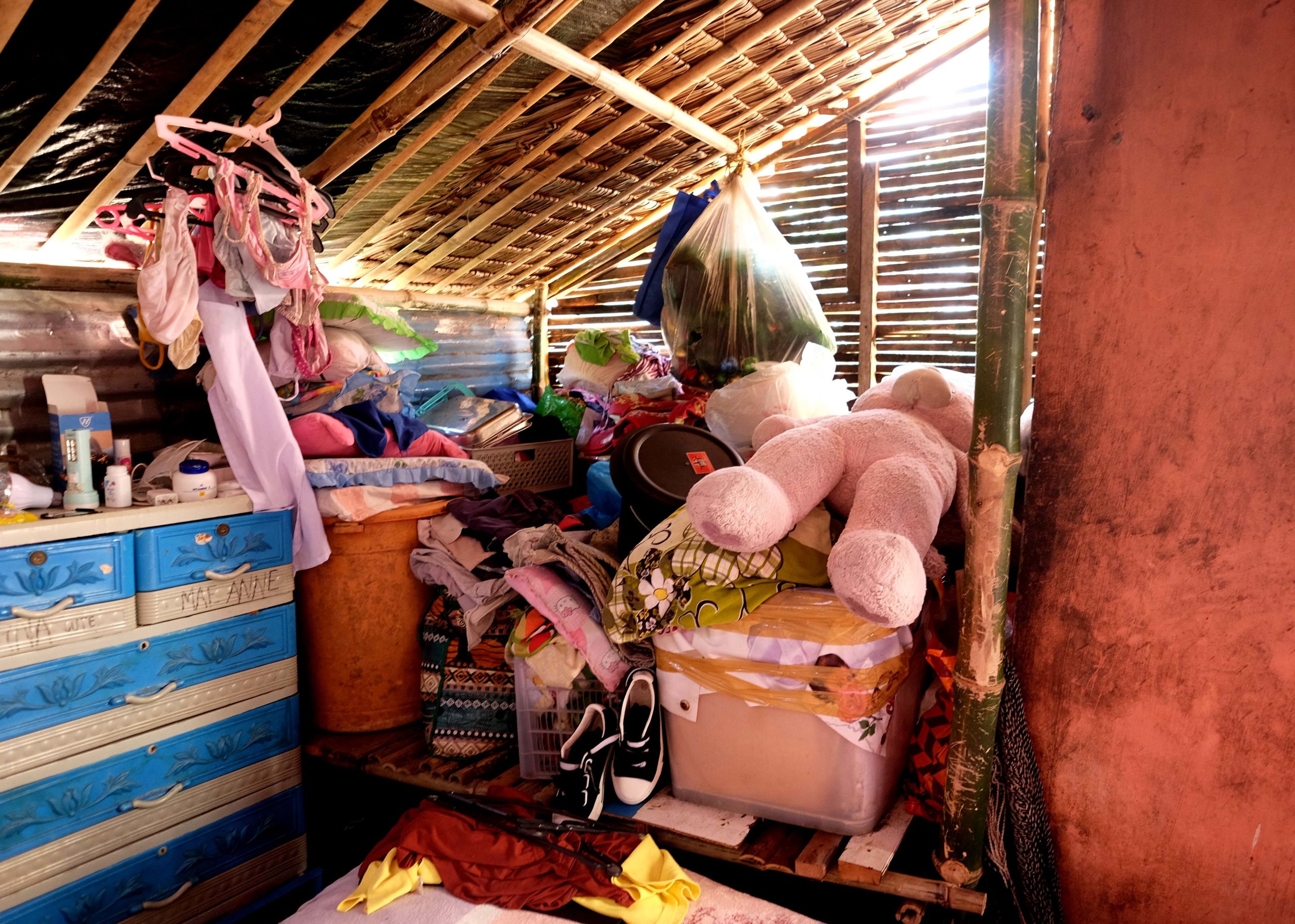 Everything inside the house of Josefina Chaveniya is soaked in floodwater. (Photo by Marielle Lucenio)
