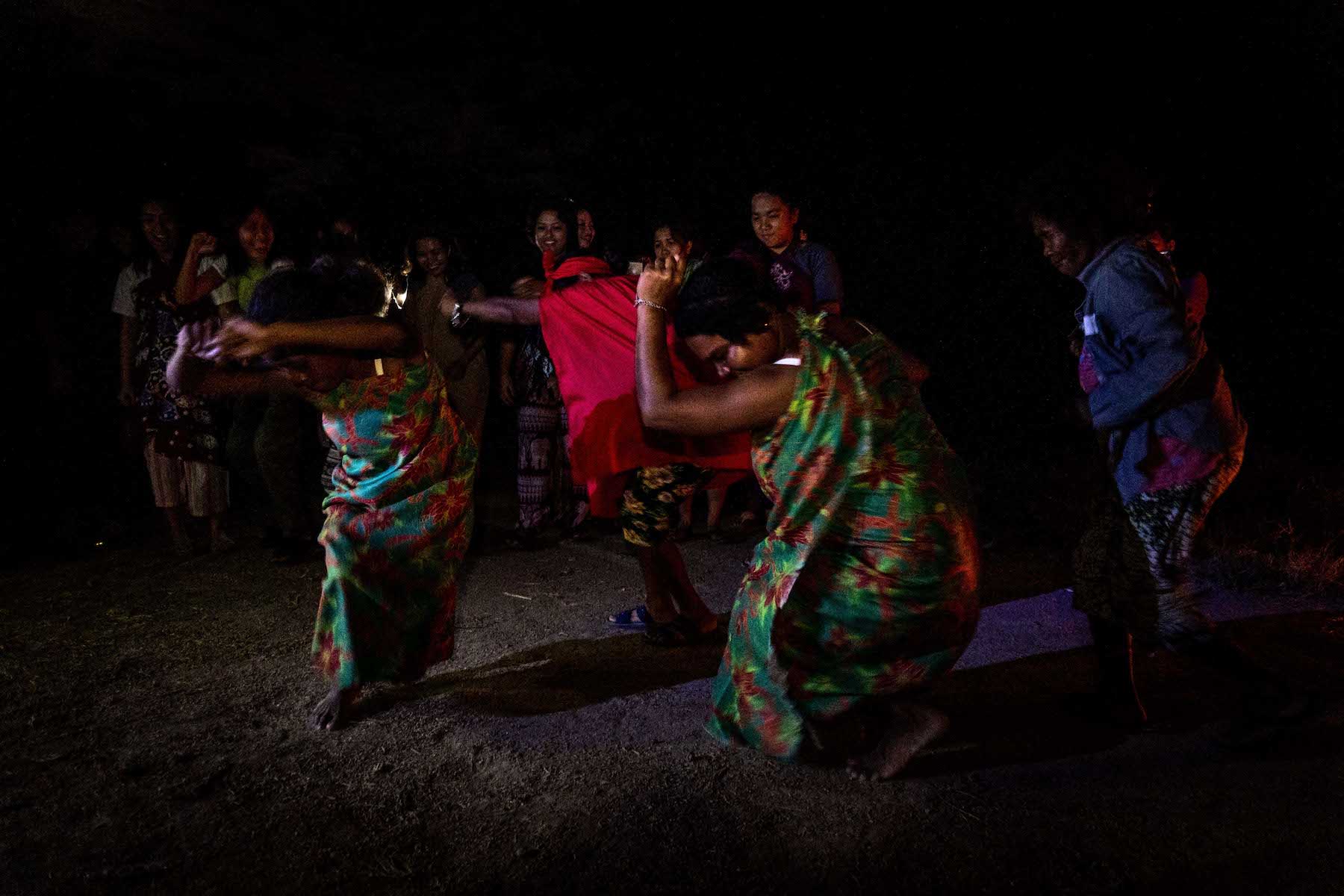 Aeta women performing a traditional dance