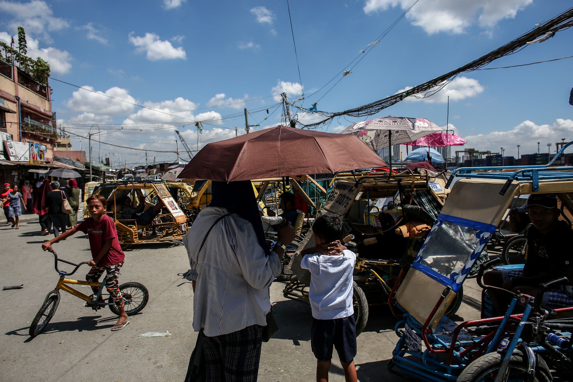 The pedicab is the most used mode of transportation in Baseco, Manila