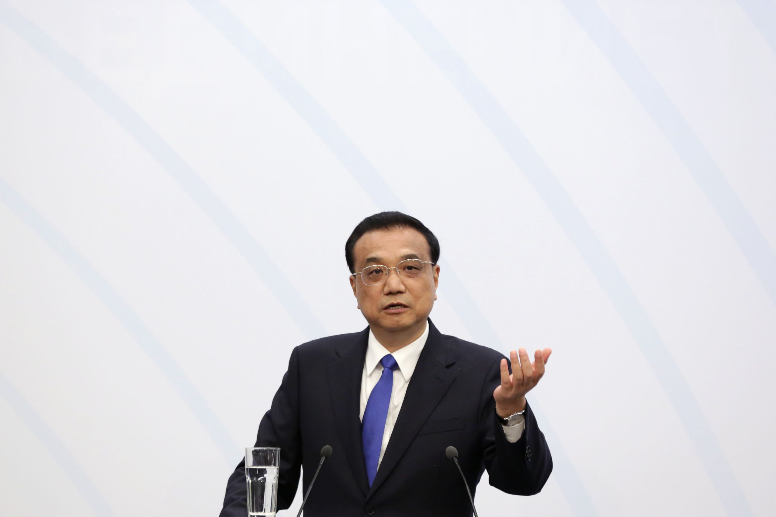 Premier of the State Council of the People's Republic of China Li Keqiang speaks during a news conference at the 7th Summit of Heads of Government of CEEC and China. (Photo by Belish / Shutterstock.com)