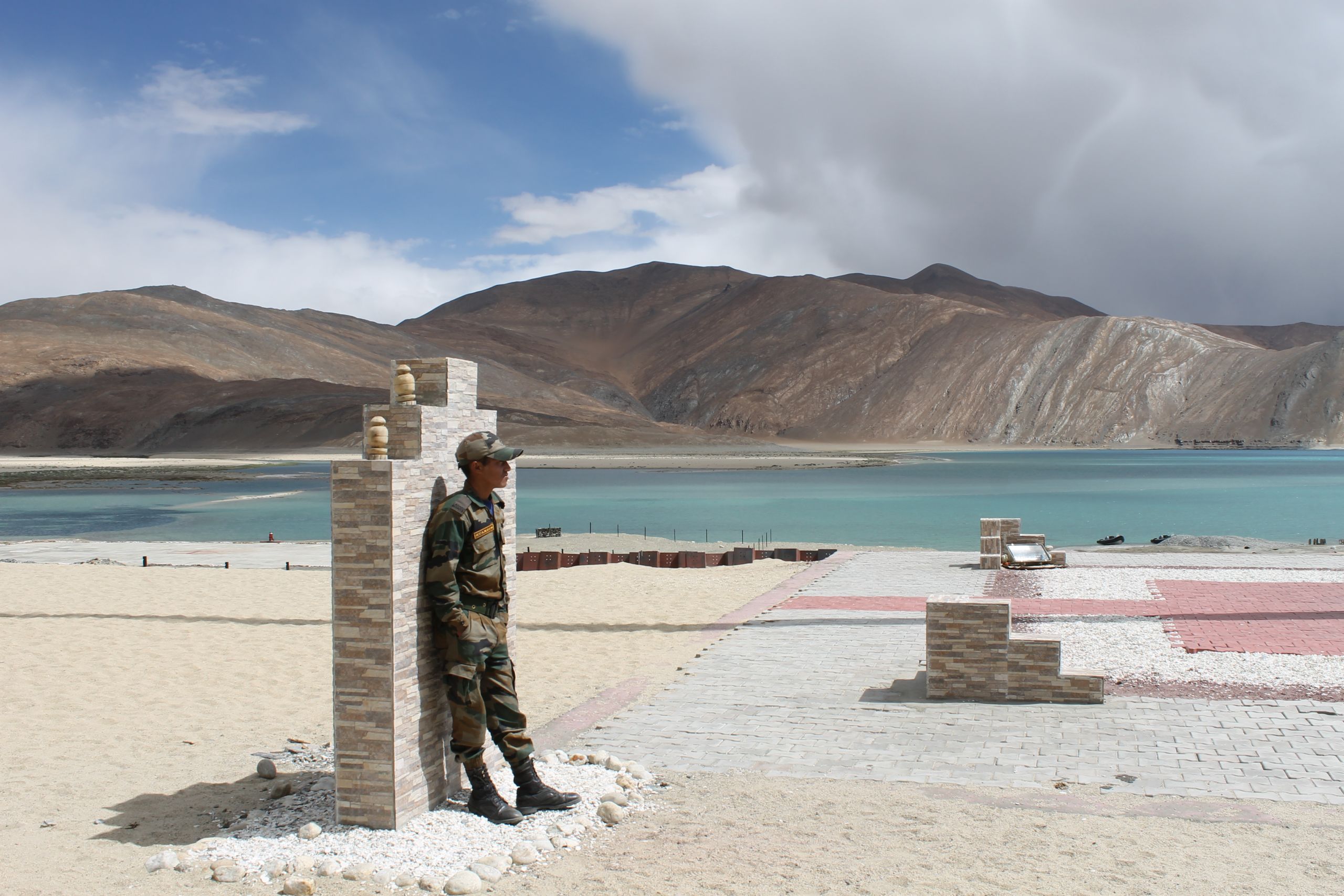 An Indian soldier in Ladakh near the border with China